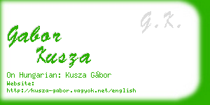 gabor kusza business card